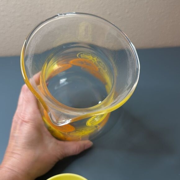 PYREX Vintage MCM Glass Juice Decanter Citrus Design - Picture 9 of 12